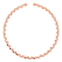 Athra Rose Gold over Brass Bead & Crystal Coil Bracelet