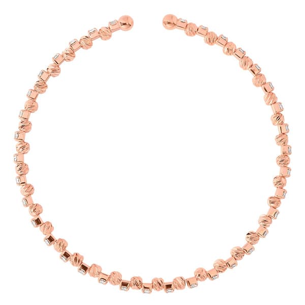 Athra Rose Gold over Brass Bead & Crystal Coil Bracelet