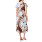 Womens Cece Cap Sleeve Paisley Belted Waist Poplin Midi Dress - image 2