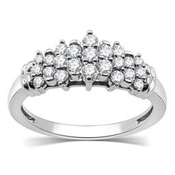 Nova Star(R) Sterling Silver Lab Grown Diamond Cluster Ring
