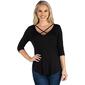 24/7 Comfort Apparel 3/4 Sleeve Strappy Tunic Top - image 1