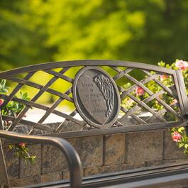 Evergreen Metal Thoughts & Hearts Garden Bench