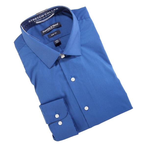 Mens Preswick & Moore Slim Fit Dress Shirt - Medium Blue - image 