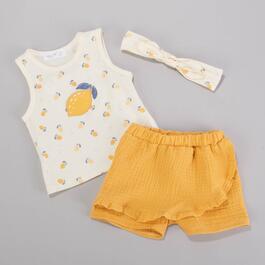 Toddler Girl Rene Rofe&#40;R&#41; 3pc. Lemons Top & Shorts Set