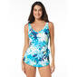 Womens Roxanne Print V Neck Sarong  One Piece Swimsuit - image 1