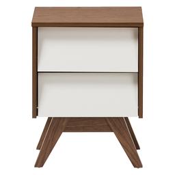 Baxton Studio Hildon 2 Drawer Storage Nightstand