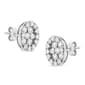 Haus of Brilliance Sterling Silver Diamond Oval Stud Earrings - image 3