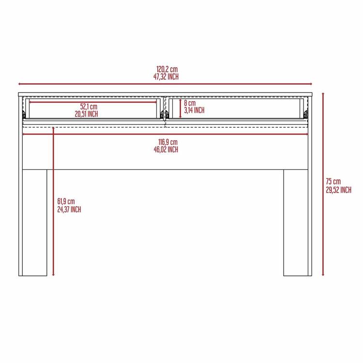 FM FURNITURE Tampa Two Drawers Computer Desk