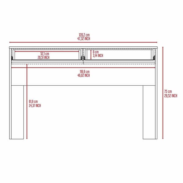FM FURNITURE Tampa Two Drawers Computer Desk