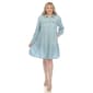 Plus Size White Mark Long Sleeve Tiered Midi Shirtdress - image 3