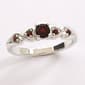 Marsala Fine Silver Plated Genuine Garnet Heart Band Ring - image 1