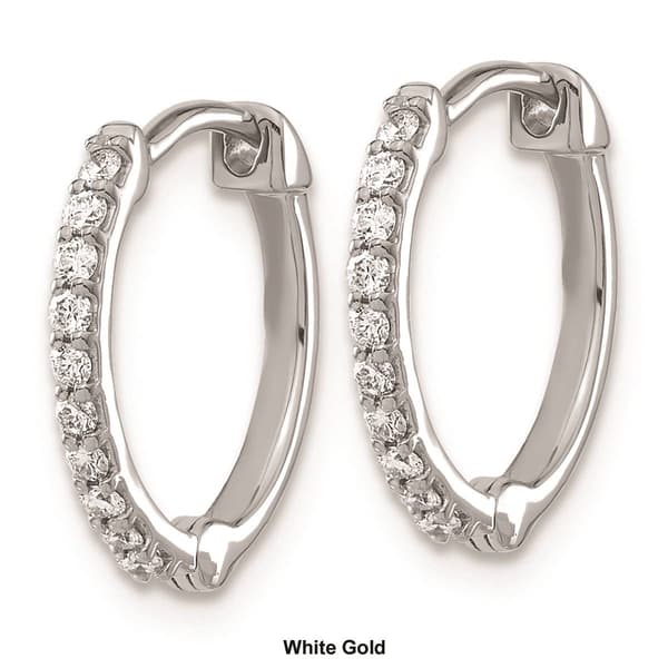 Pure Fire 14kt. Rose Gold 1/5ctw. Diamond Hinged Hoop Earrings