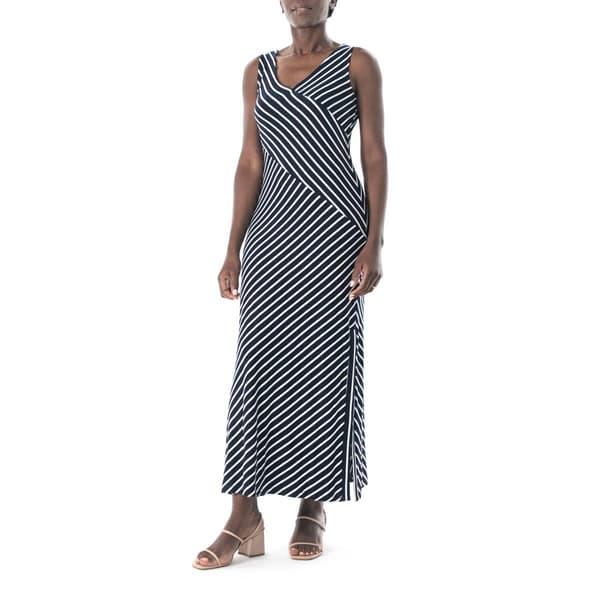 Womens Nina Leonard Sleeveless Asymmetric Maxi Dres - image 