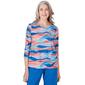 Womens Alfred Dunner Neptune Beach Waves Burnout Top - image 1