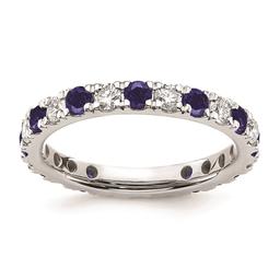 Pure Fire 14kt. White Gold Lab Created Blue Sapphire Band