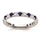 Pure Fire 14kt. White Gold Lab Created Blue Sapphire Band - image 2
