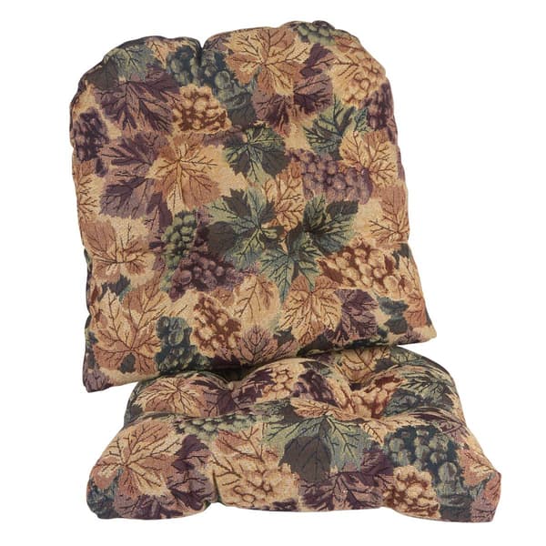 Klear Vu The Gripper(R) 2pc. Cabernet Tufted Chair Cushions Set