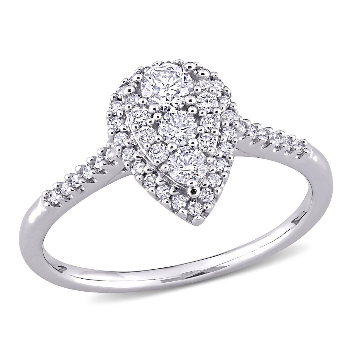 Diamond Classics™ 10kt. White Gold 1/2ctw. Diamond Pear...