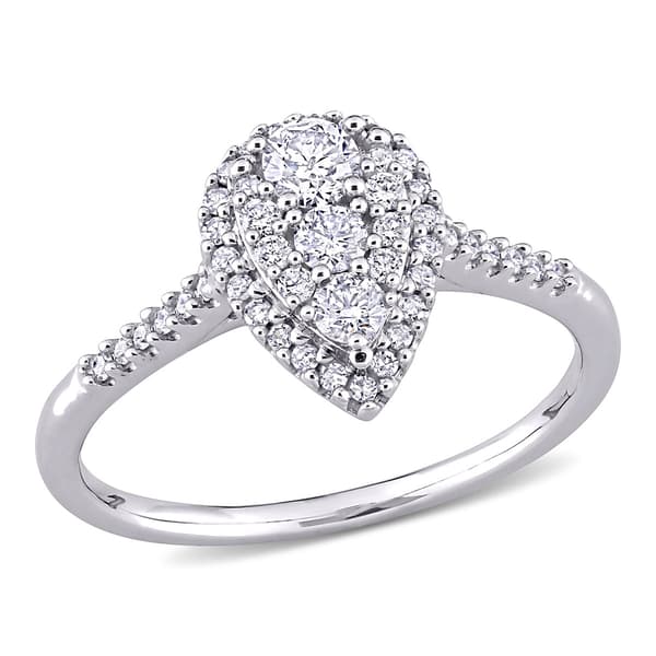 Diamond Classics(tm) 10kt. White Gold 1/2ctw. Diamond Pear Ring