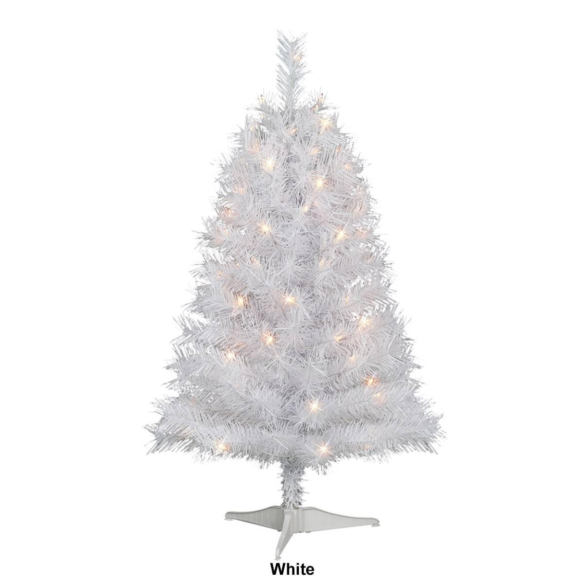 Puleo International 3ft. Pre-Lit Snow Ridge Christmas Fir Tree
