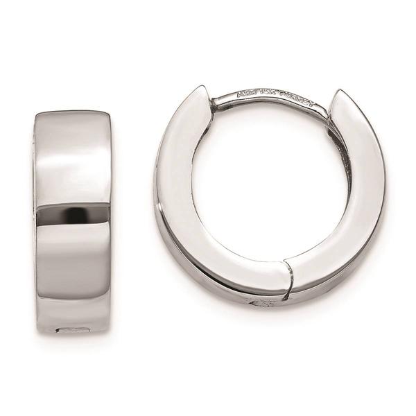 Gold Classics(tm) 14kt. 13mm White Gold Hinged Hoop Earrings - image 