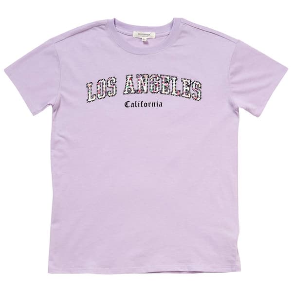 Girls (7-16) No Comment Short Sleeve Los Angeles Graphic Tee