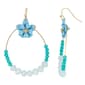 Ashley Cooper(tm) Gold-Tone Blue Multi Bead Gypsy Hoop Earrings - image 1