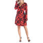 Womens 24/7 Comfort Apparel Floral Long Sleeve Fall Wrap Dress - image 1