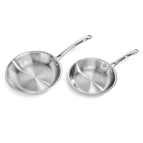 BergHOFF Professional 2pc. Tri-Ply Stainless Steel Fry Pan Set - image 