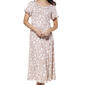 Womens Perceptions Short Sleeve Double Ruffle Floral Midi Dress - image 3