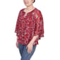 Womens NY Collection Elbow Sleeve Blur Floral Blouse - Red - image 3