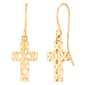 Gold Classics(tm) Yellow Gold Diamond Cut Cross Drop Earrings - image 1