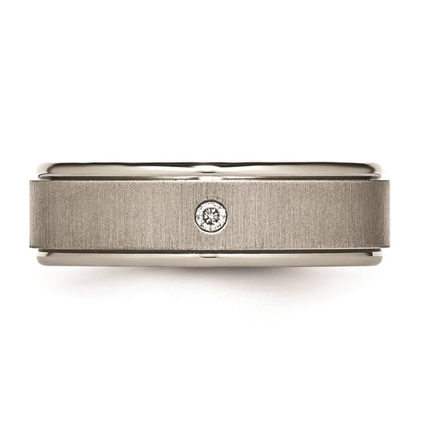Mens Gentlemens Classics&#8482; Titanium Rounded Edge Diamond Band