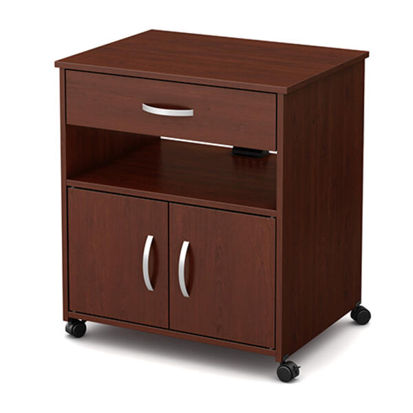South Shore Axess Microwave Cart on Wheels-Cherry - image 