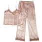 Womens Danskin Shine Velour Lace Trim Cami & Pants Pajama Set - image 1