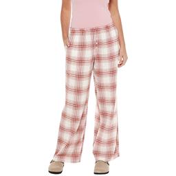 Juniors No Comment Plaid Flannel Wide Leg Pants