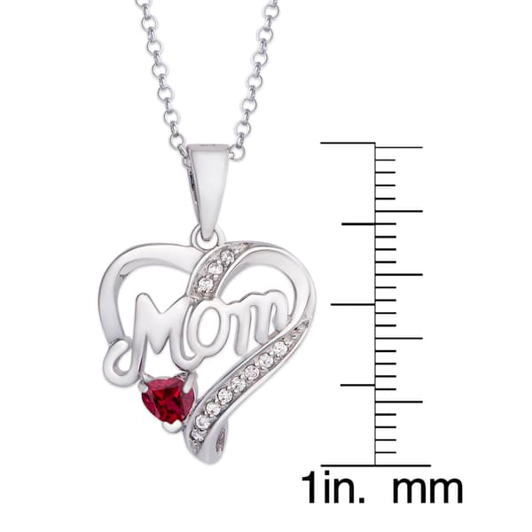 Gianni Argento Garnet & Lab Created White Sapphire Mom Pendant