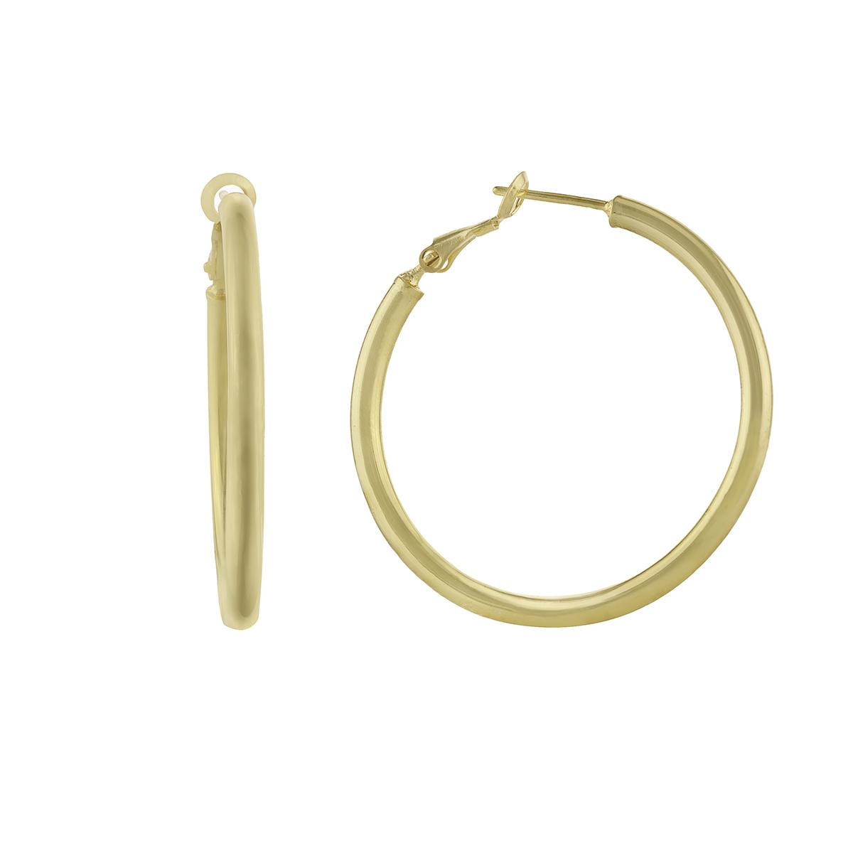 Athra 14kt. Gold over Brass 39mm High-Polished Hoop Earrings