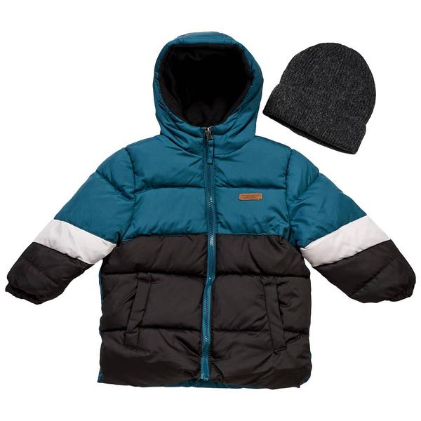 Toddler Boy iXtreme Color Block Puffer Coat w/ Hat - image 
