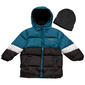 Toddler Boy iXtreme Color Block Puffer Coat w/ Hat - image 1