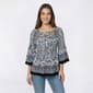 Petite Floral & Ivy Paisley Lattice Neck Pleater Blouse - image 1