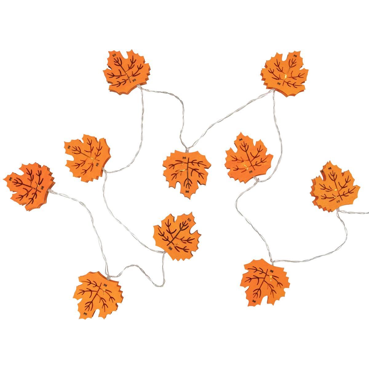 Northlight Seasonal 10ct. LED Orange Fall Leaves Fairy...