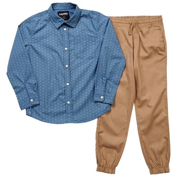 Boys &#40;8-12&#41; Tony Hawk 2pc. Button Down & Joggers Set - Khaki - image 