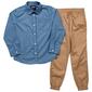 Boys &#40;8-12&#41; Tony Hawk 2pc. Button Down & Joggers Set - Khaki - image 1