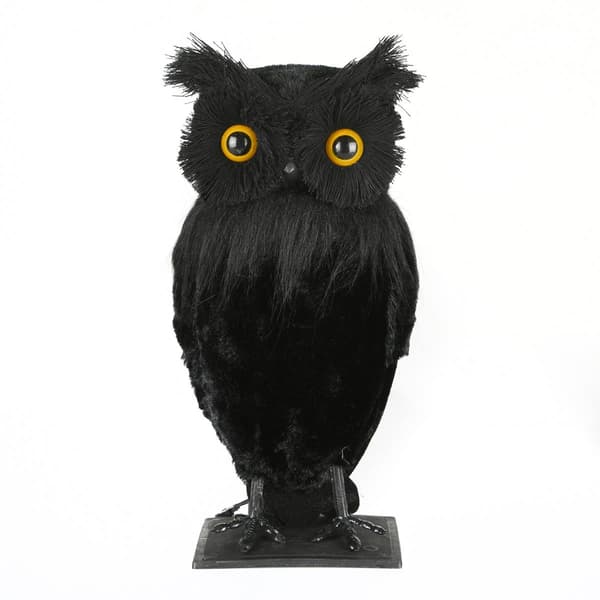 National Tree 11in. Eerie Eyes Owl Figurine - image 