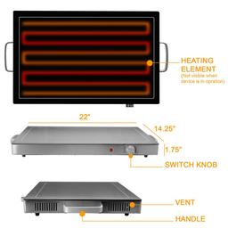 MegaChef Electric Adjustable Temperature Control Hot Plate