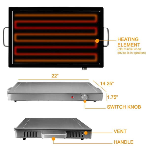 MegaChef Electric Adjustable Temperature Control Hot Plate