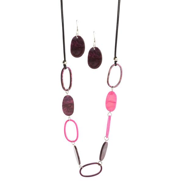 Ashley Cooper&#40;tm&#41; Tonal Berry Beaded Necklace & Earrings Set - image 