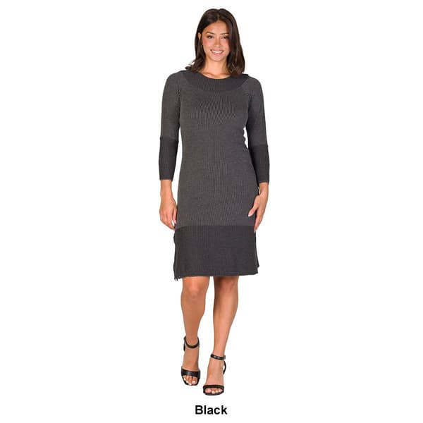 Womens 24/7 Comfort Apparel Ribbed Knit Sweater Dress