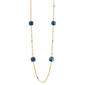 Ashley Cooper(tm) Gold-Tone Long Linked Chain Blue Bead Necklace - image 1